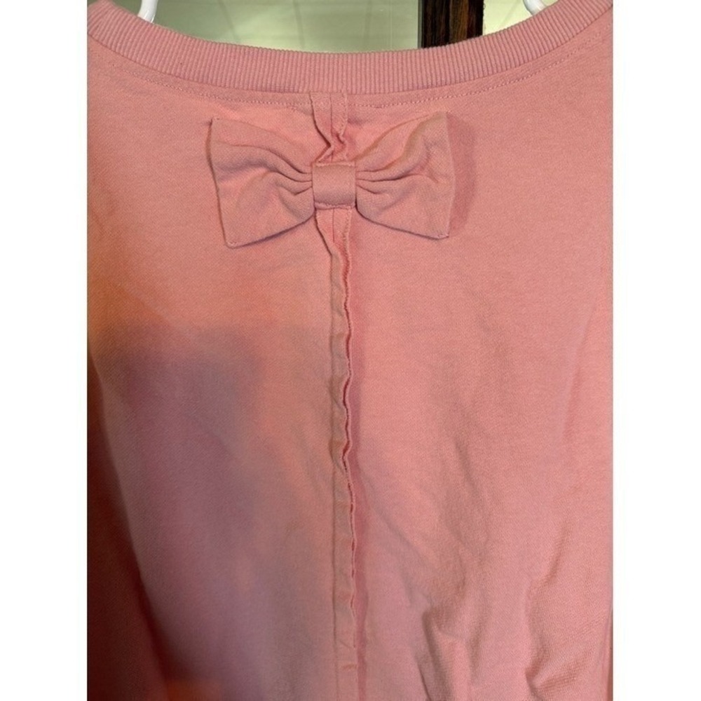 Easel Los Angeles Pink Bow Applique Sweatshirt Crew Neck Long Sleeve Womens M - Picture 4 of 5